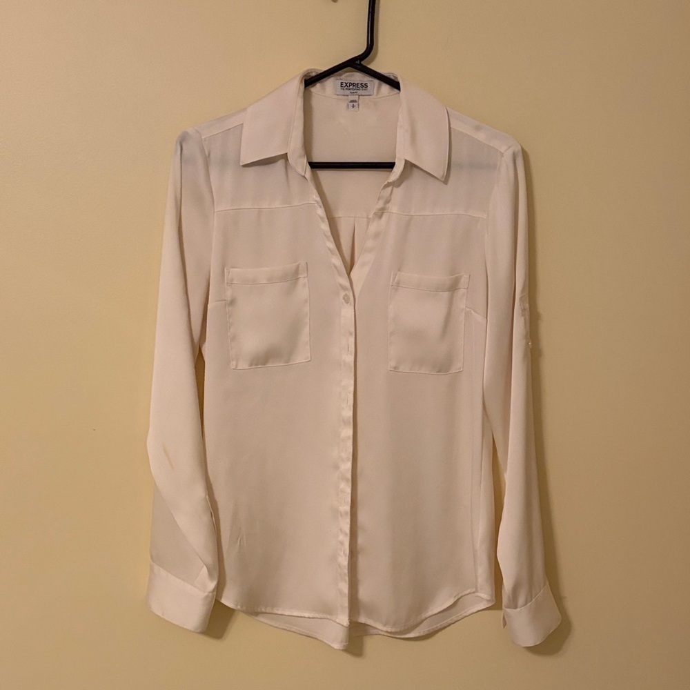 Express Ivory Long Sleeve Shirt